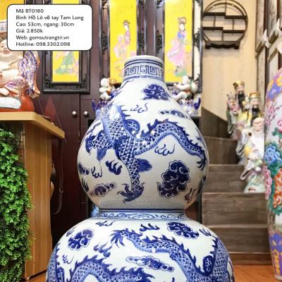 BÌNH HỒ LÔ VẼ TAY TAM LONG